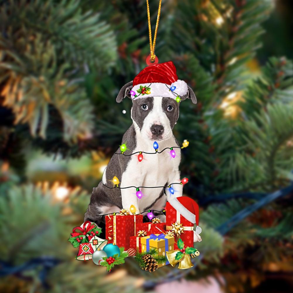 Pitbull 2-Dog Be Christmas Tree Hanging Ornament