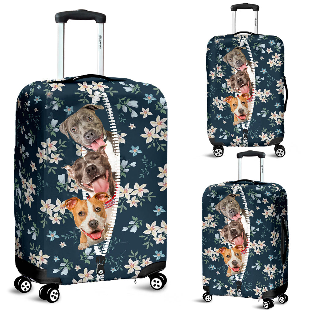 Pitbull-Flowers-Luggage covers