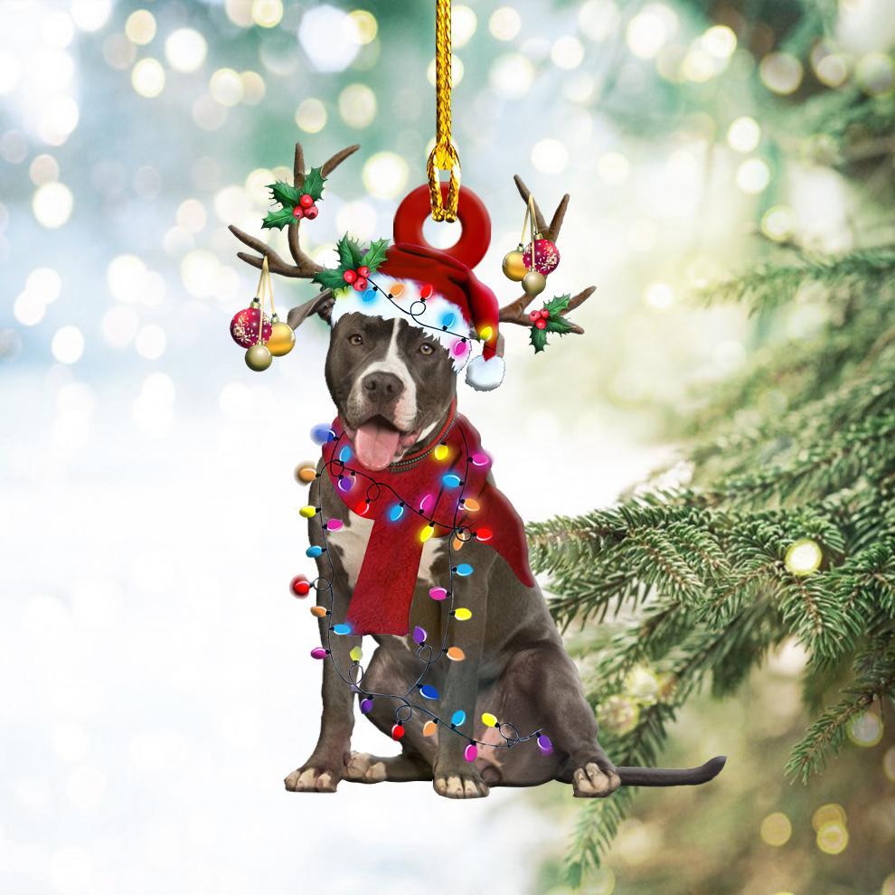 Pitbull Christmas Shape Ornament