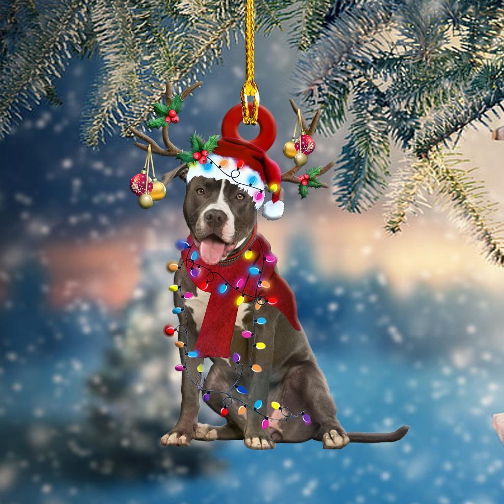 Pitbull Christmas Shape Ornament