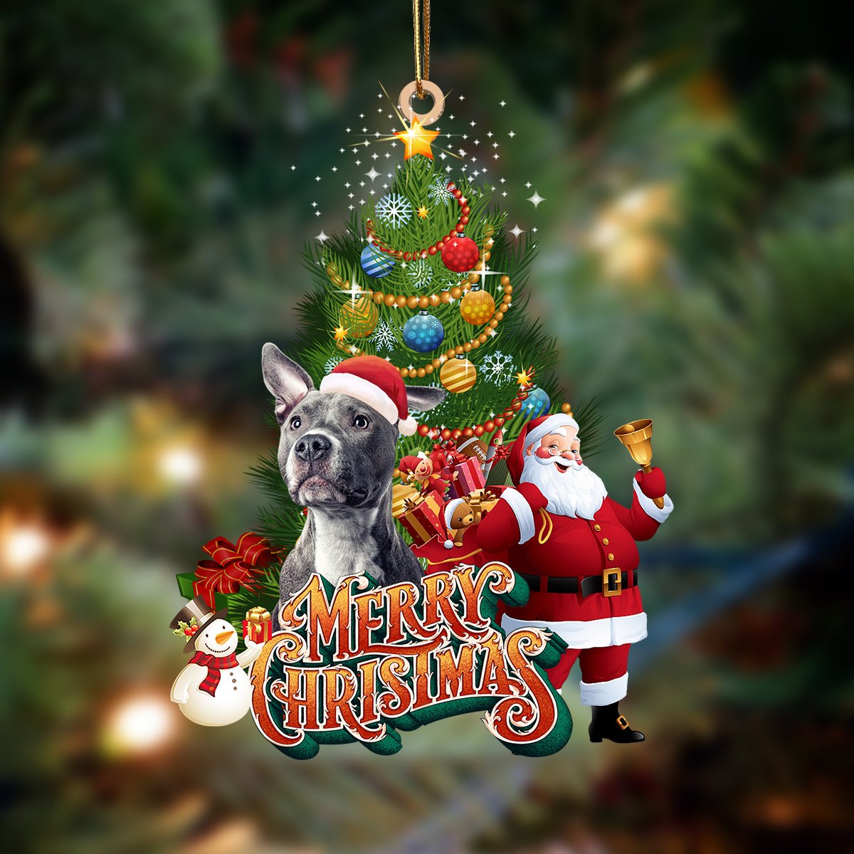 Pitbull Dog-Christmas Tree&amp;Dog Hanging Ornament