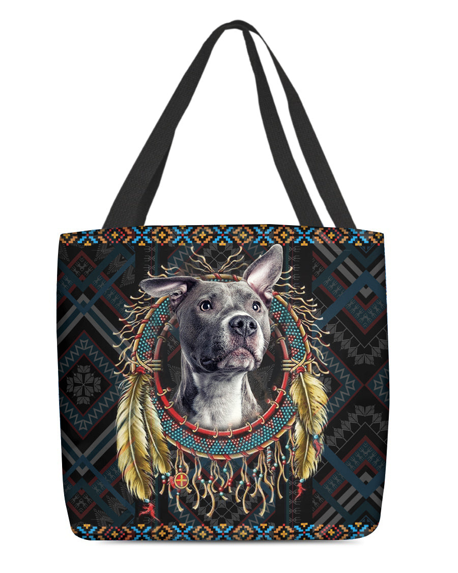 Pitbull Dog  In Dreamcatcher Cloth Tote Bag
