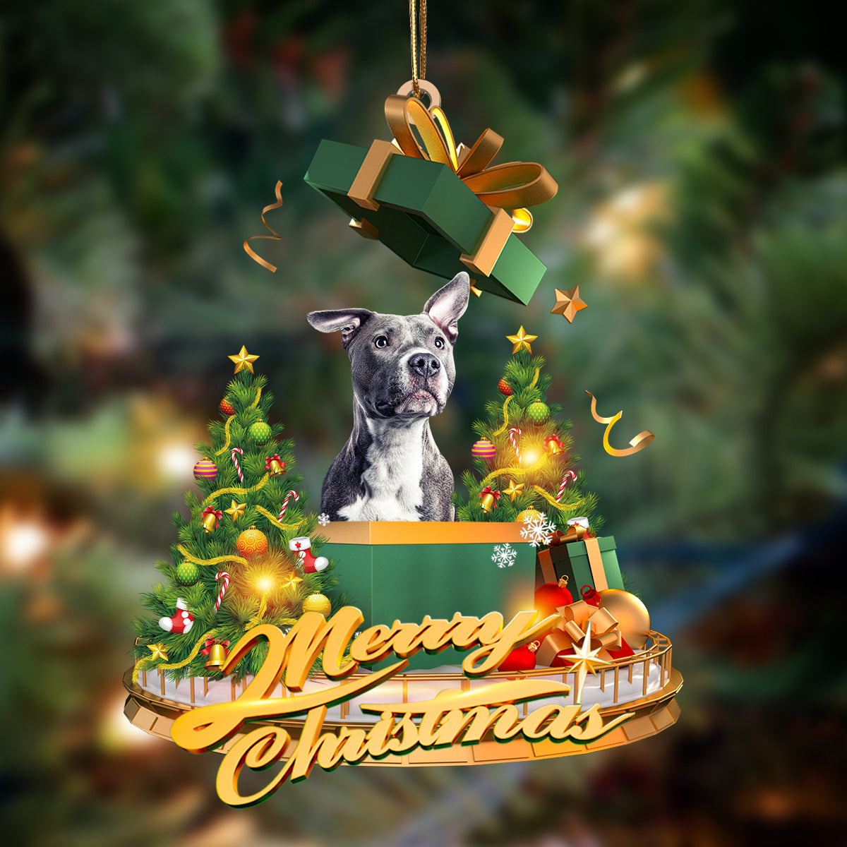 Pitbull Dog-Christmas Gifts&amp;dogs Hanging Ornament