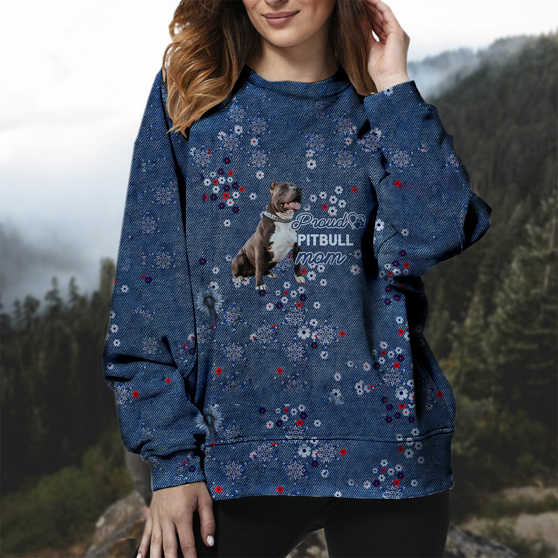 Pitbull (2)-Pround Mom-Premium Sweatshirt