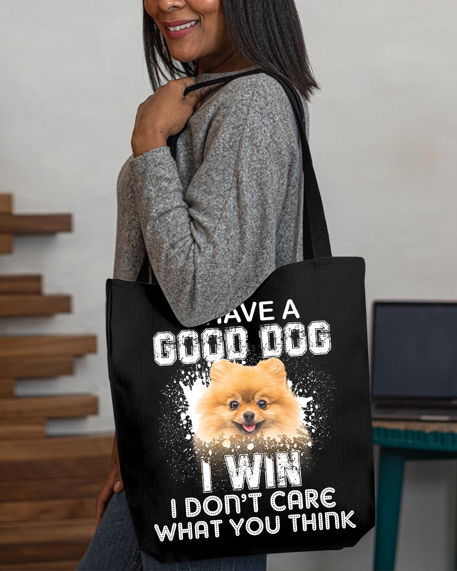 Pomeranian Art-I Win Cloth Tote Bag