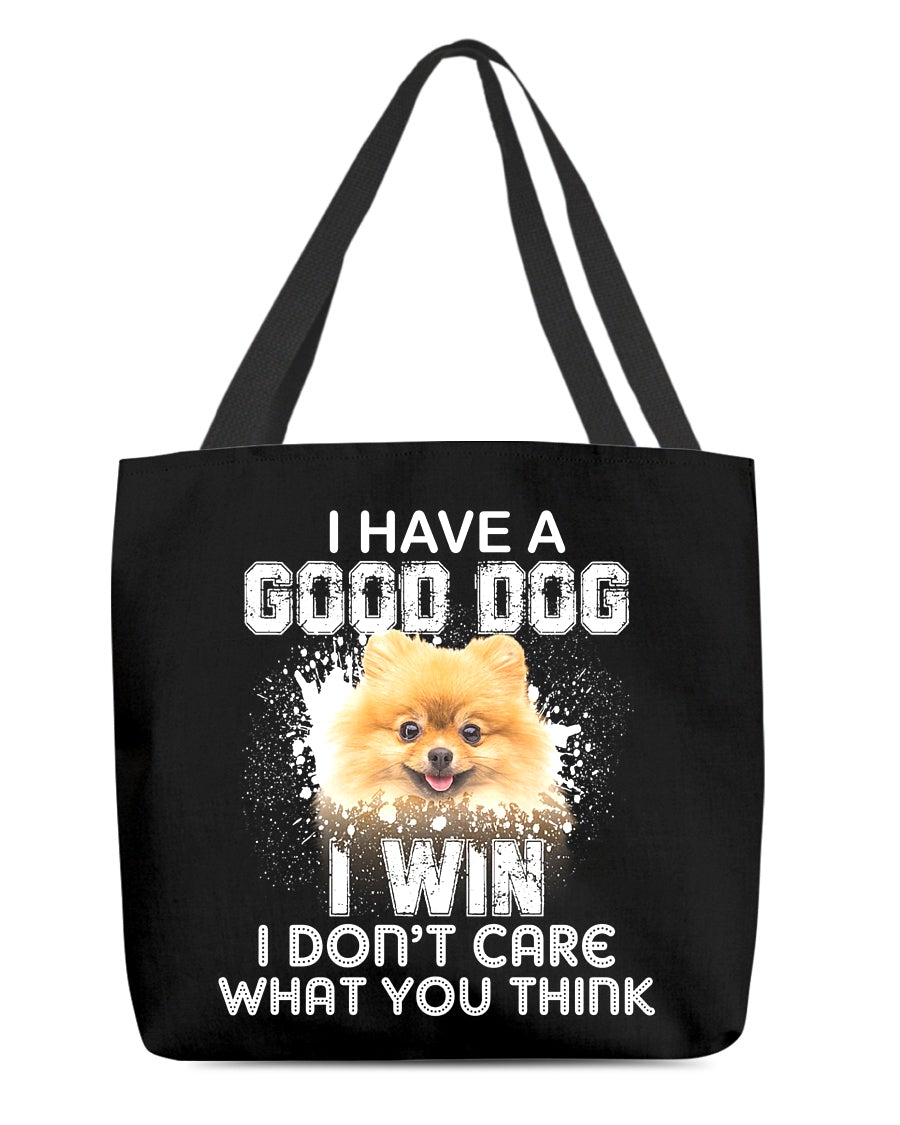 Pomeranian Art-I Win Cloth Tote Bag