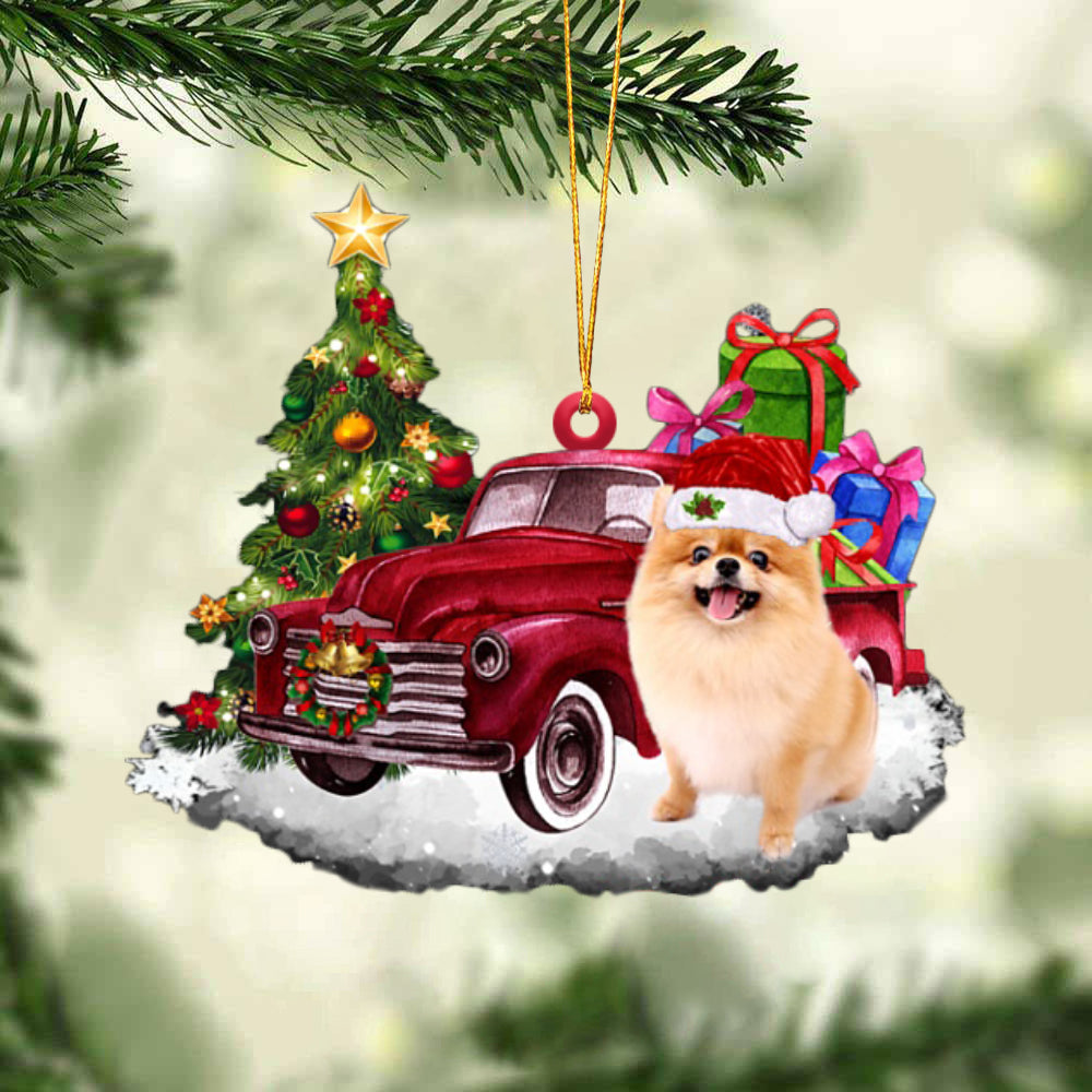 Pomeranian Tis The Season Two Sided Ornament