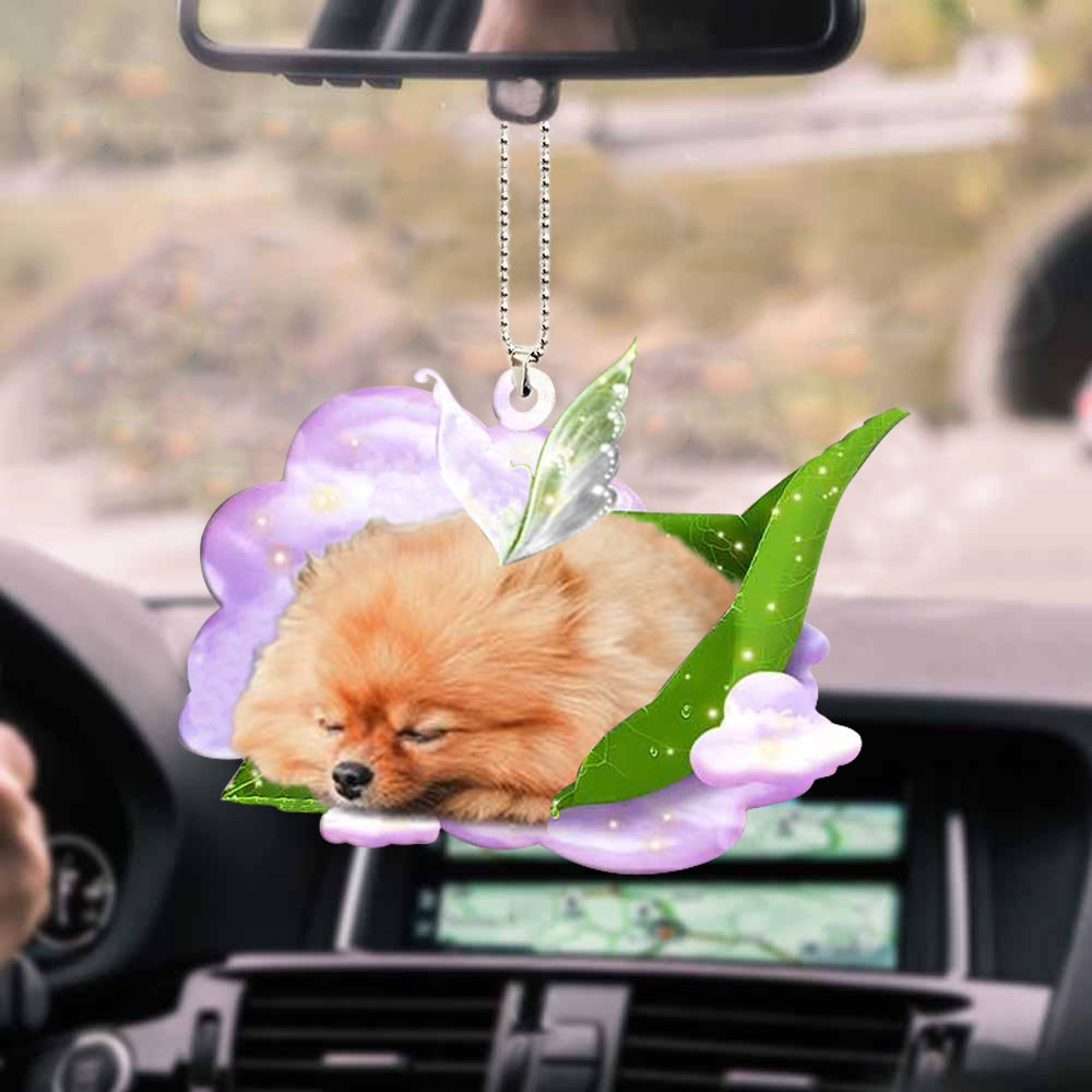 Pomeranian-Sleep On Fallen Leaves-Two Sided Ornament