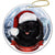 Pomeranian (Black) Santa Hat Porcelain Christmas Ornament