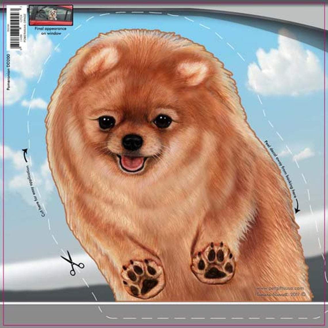 Pomeranian-On The Move Window Car Sticker