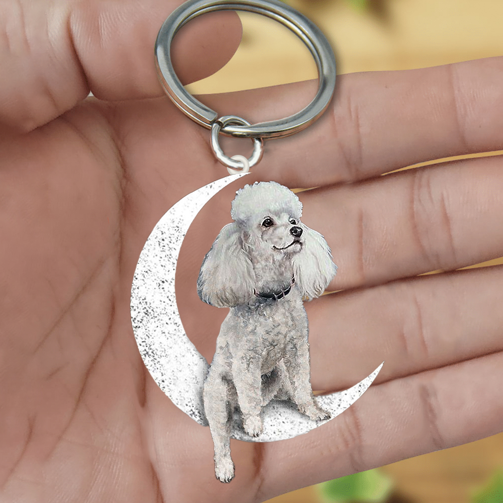 Poodle-Sit On The Moon Keychain