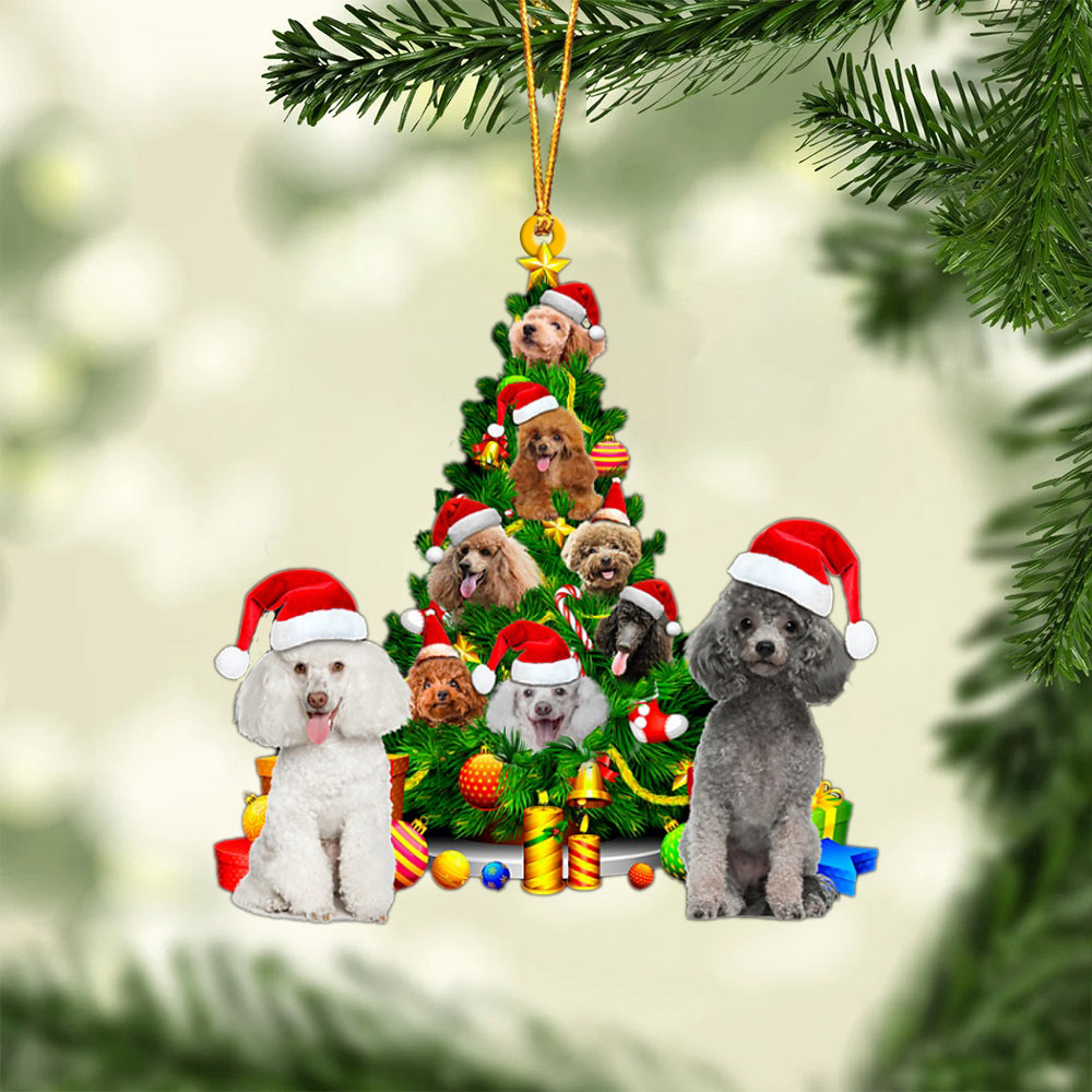 Poodle-Xmas Tree&amp;Dog-Two Sided Ornament