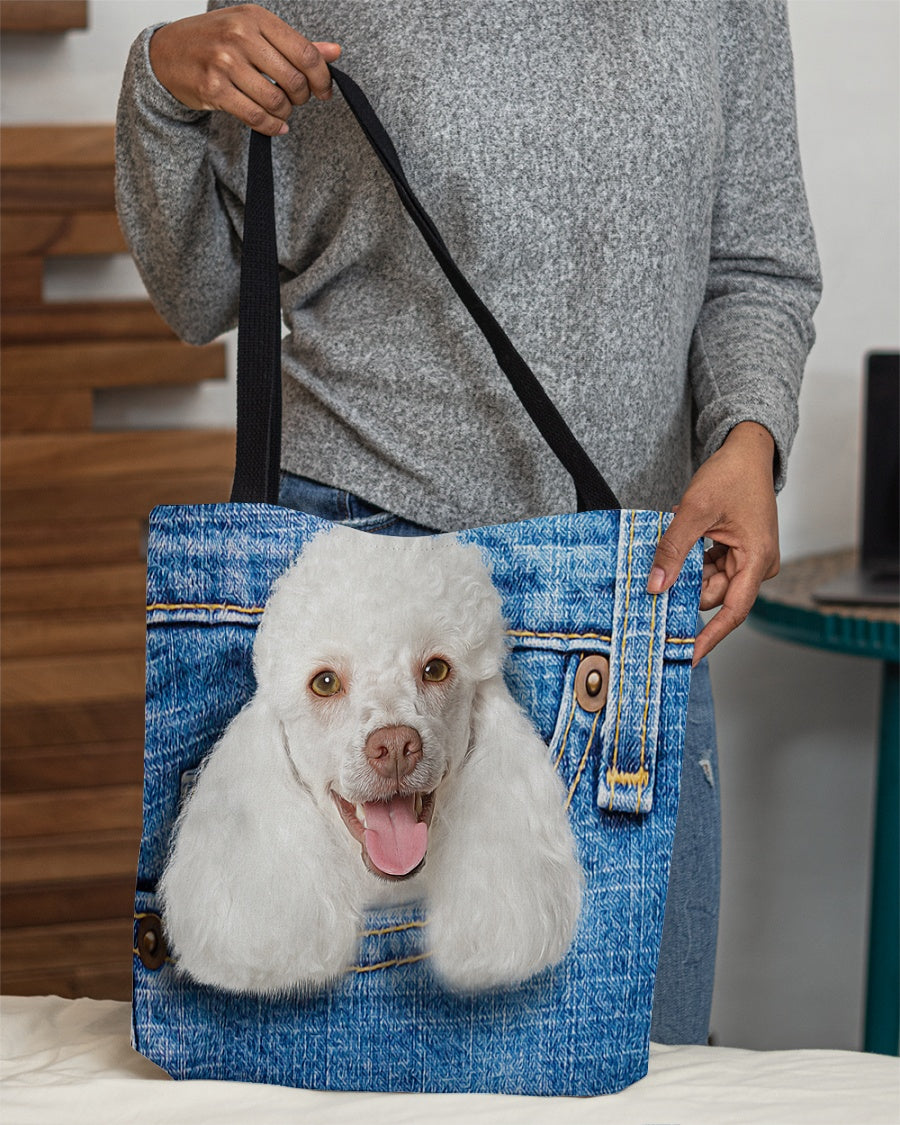 Poodle2-in pocket-Cloth Tote Bag