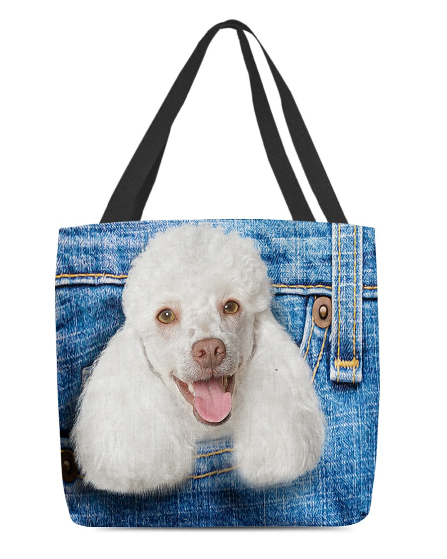Poodle2-in pocket-Cloth Tote Bag