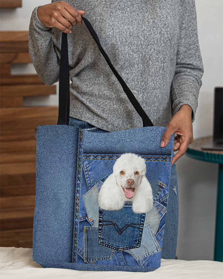 Poodle2-in pocket2-Cloth Tote Bag