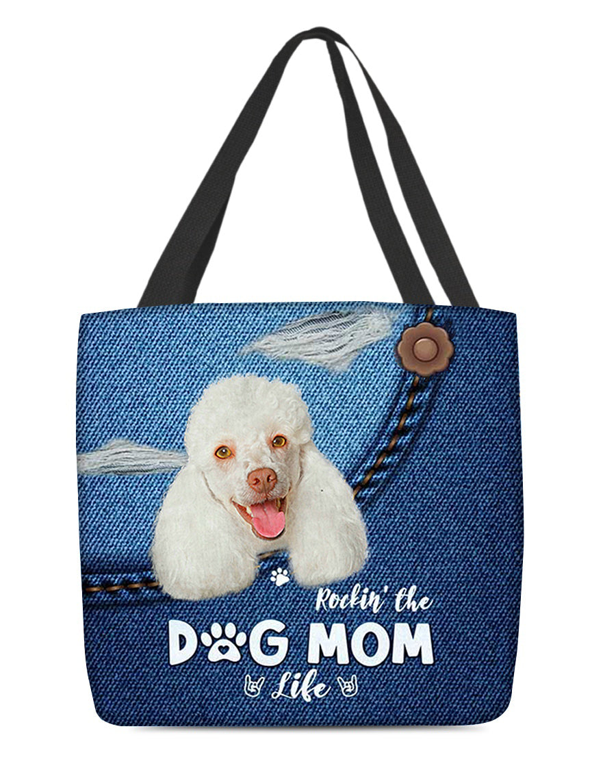 Poodle2-Dog Mom Life-Cloth Tote Bag