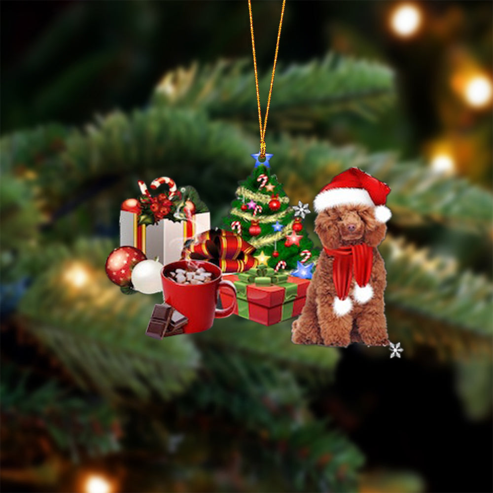 Poodle (2)-Christmas girl-Two Sided Ornament