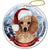 Poodle (Apricot) Santa Hat Porcelain Christmas Ornament