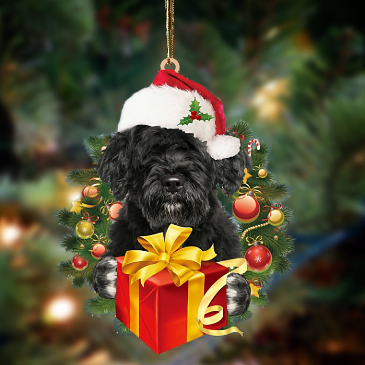 Portuguese Water-Dogs give gifts Hanging Ornament