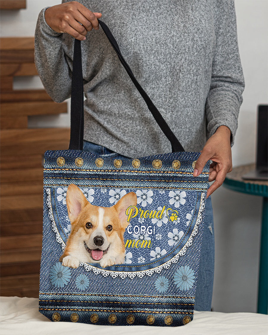 Pround Corgi mom-Cloth Tote Bag