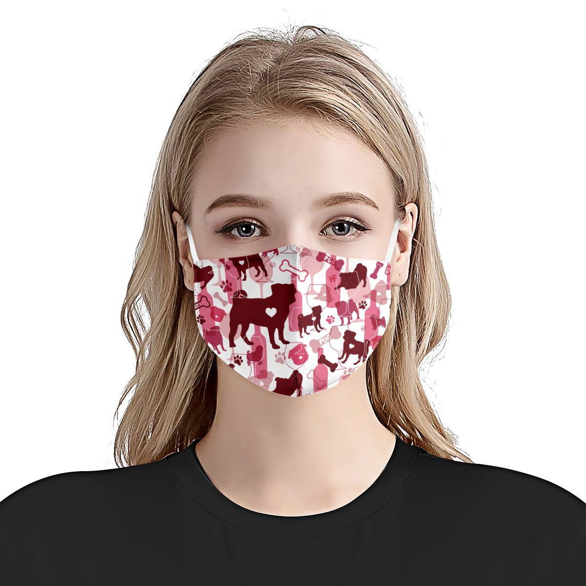 Pug &amp;amp; Wine Pattern EZ07 2707 Face Mask