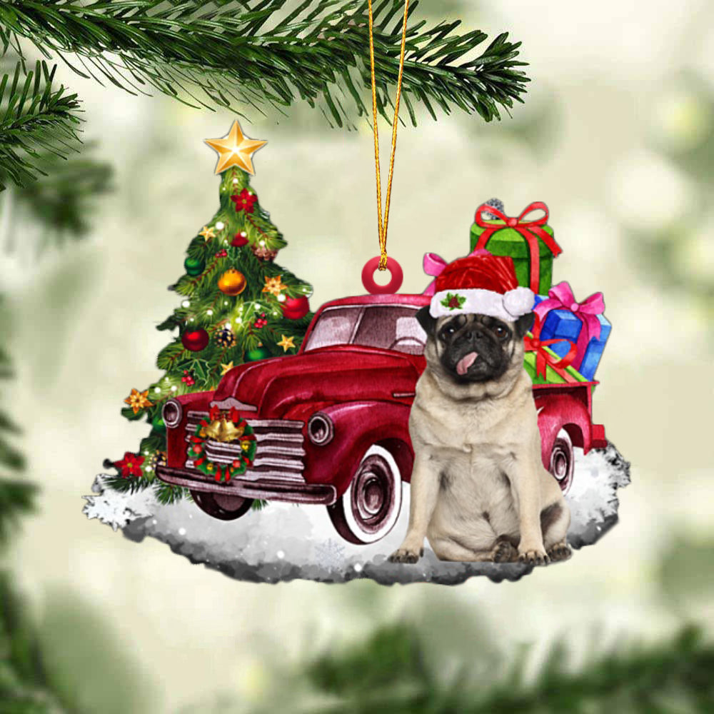 Pug Tis The Season Two Sided Ornament