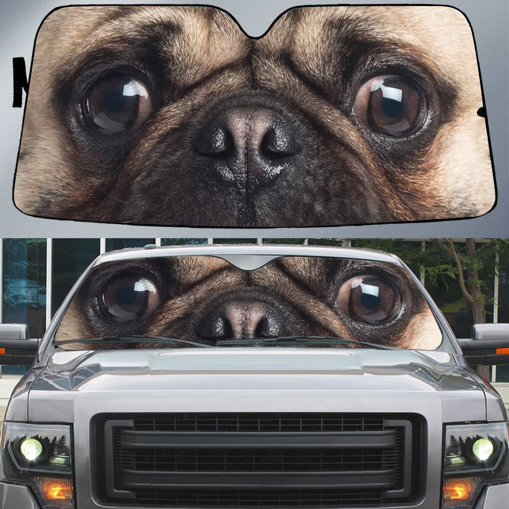 Pug (2)'s Eyes-Beautiful Dog Eyes Car Sun Shade Cover Auto Windshield