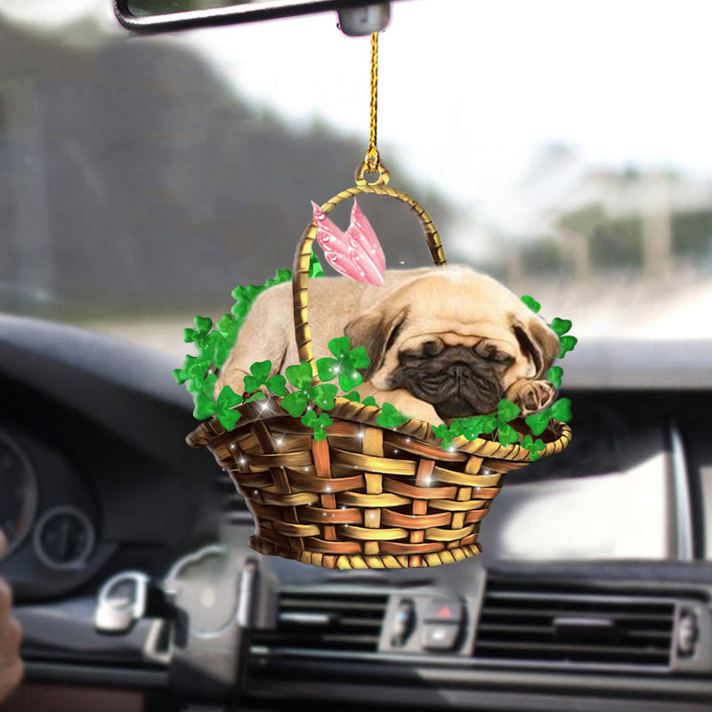 Pug-Sleeping Lucky Fairy-Two Sided Ornament