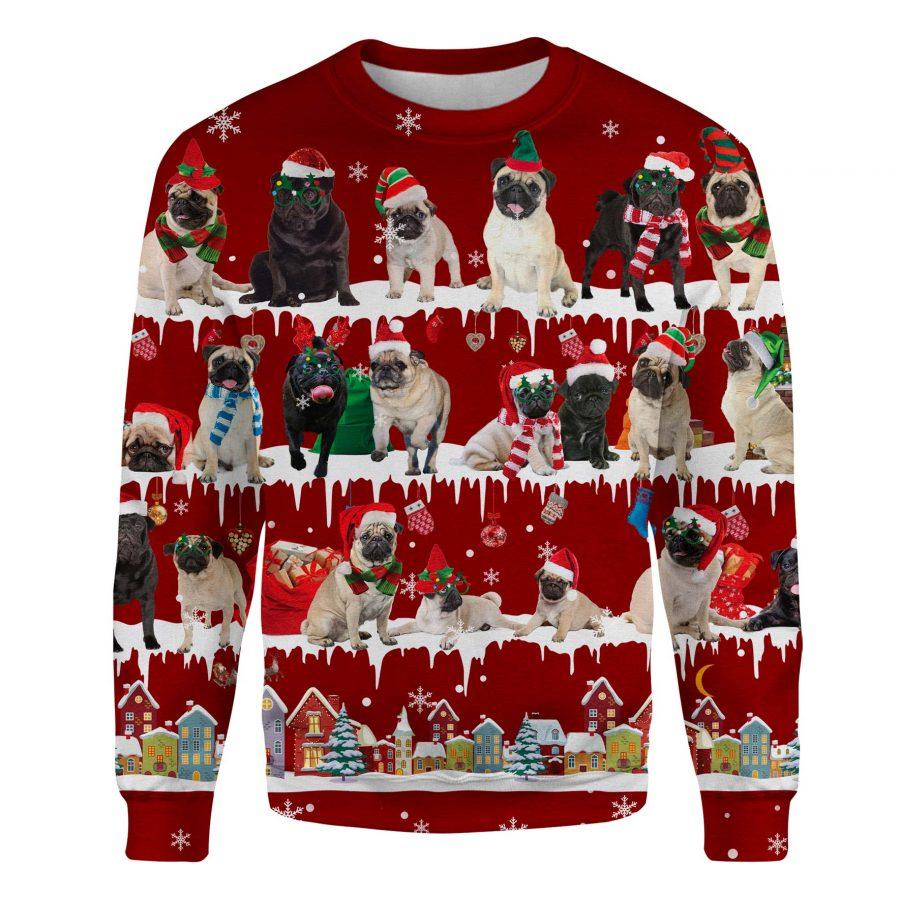 Pug - Snow Christmas - Premium Sweatshirt