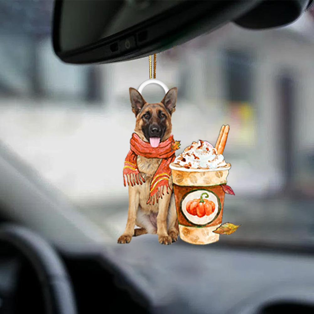 German Shepherd 2-Pumpkin Spice Kinda-Two Sided Ornament