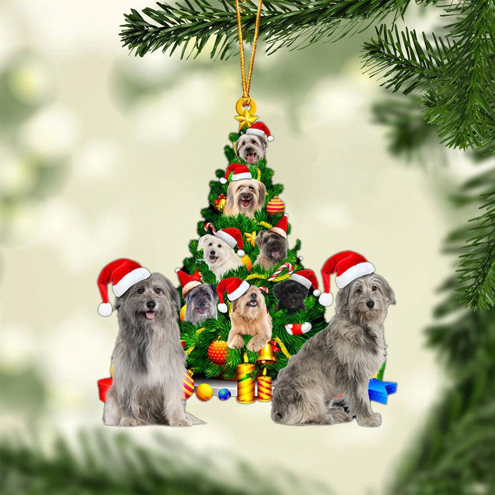Pyrenean Shepherd-Xmas Tree&amp;Dog-Two Sided Ornament