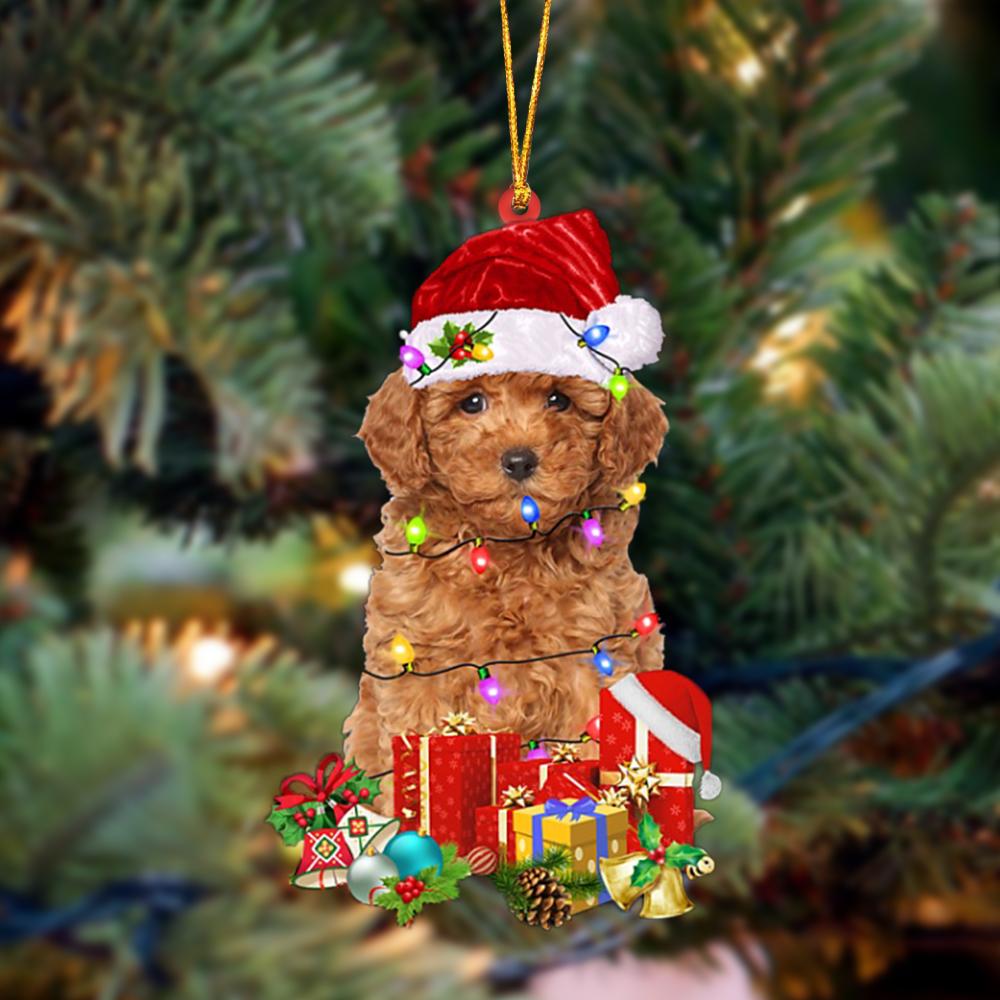 RED Miniature Poodle-Dog Be Christmas Tree Hanging Ornament