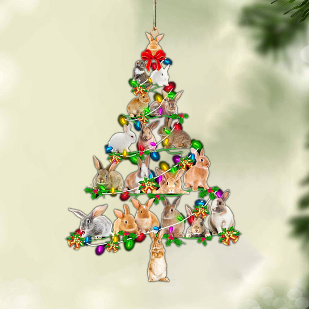 Rabbit-Christmas Tree Lights-Two Sided Ornament