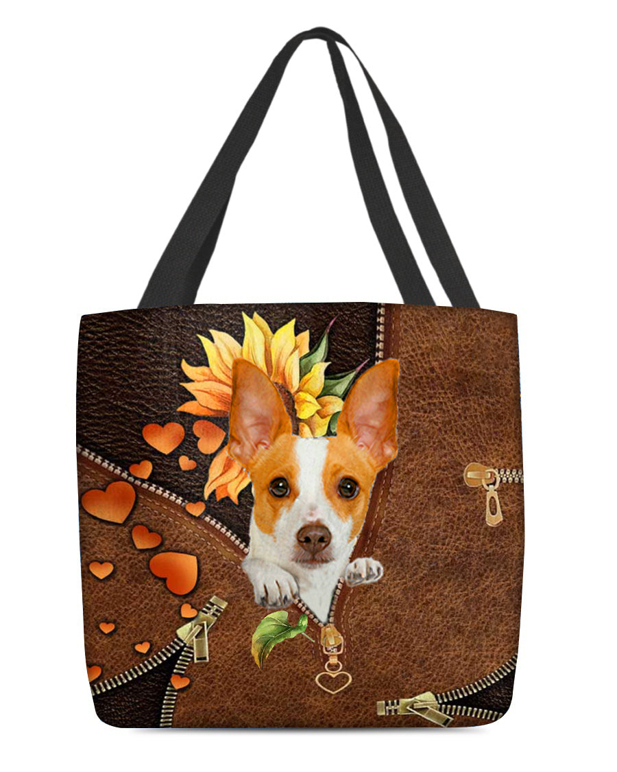 Rat terrier-Sunflower&amp;zipper Cloth Tote Bag
