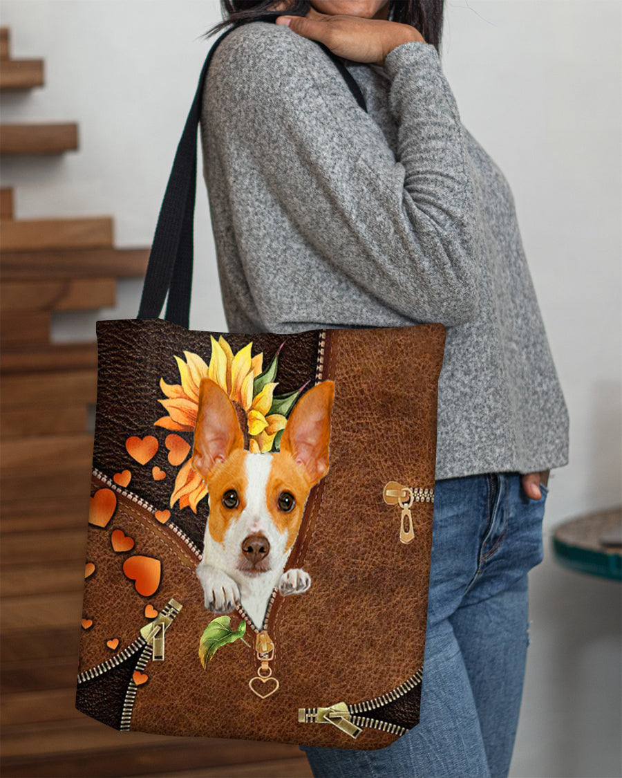 Rat terrier-Sunflower&amp;zipper Cloth Tote Bag