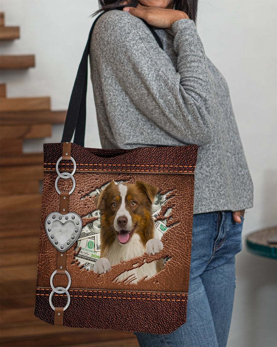 Red Border Collie-Let Me Go Out -Cloth Tote Bag