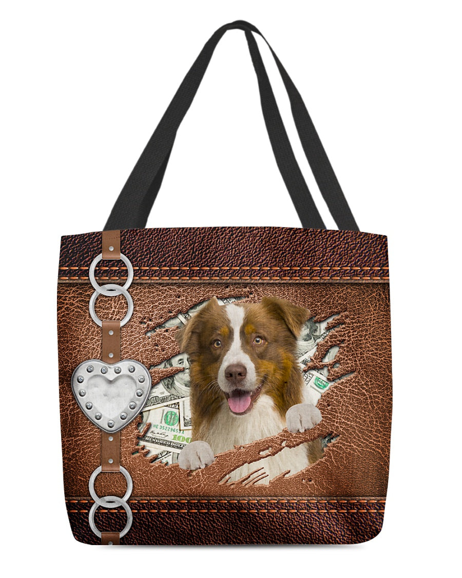 Red Border Collie-Let Me Go Out -Cloth Tote Bag