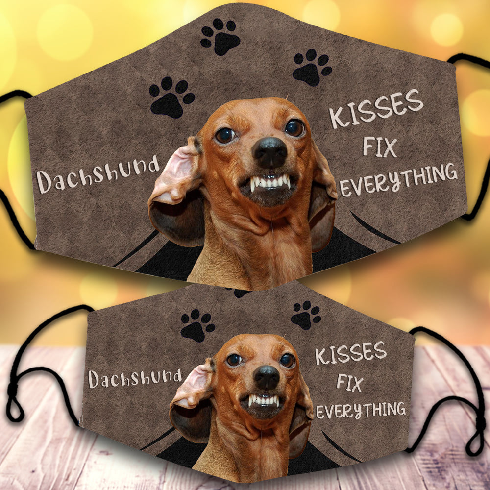 Red Dachshund-Kisses Fix Everything-Veil