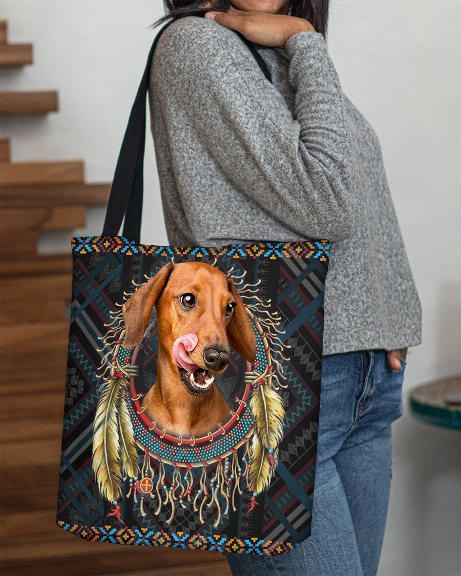 Red Dachshund  In Dreamcatcher Cloth Tote Bag