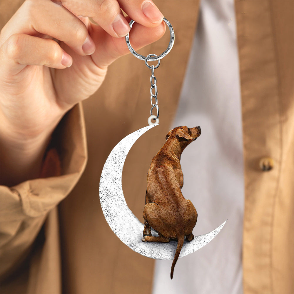 Rhodesian Ridgeback-Sit On The Moon Keychain