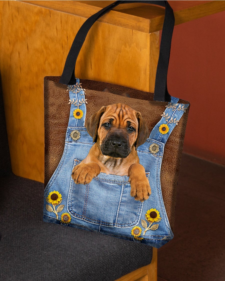 Rhodesian Ridgeback And Sunflower-Cloth Tote Bag