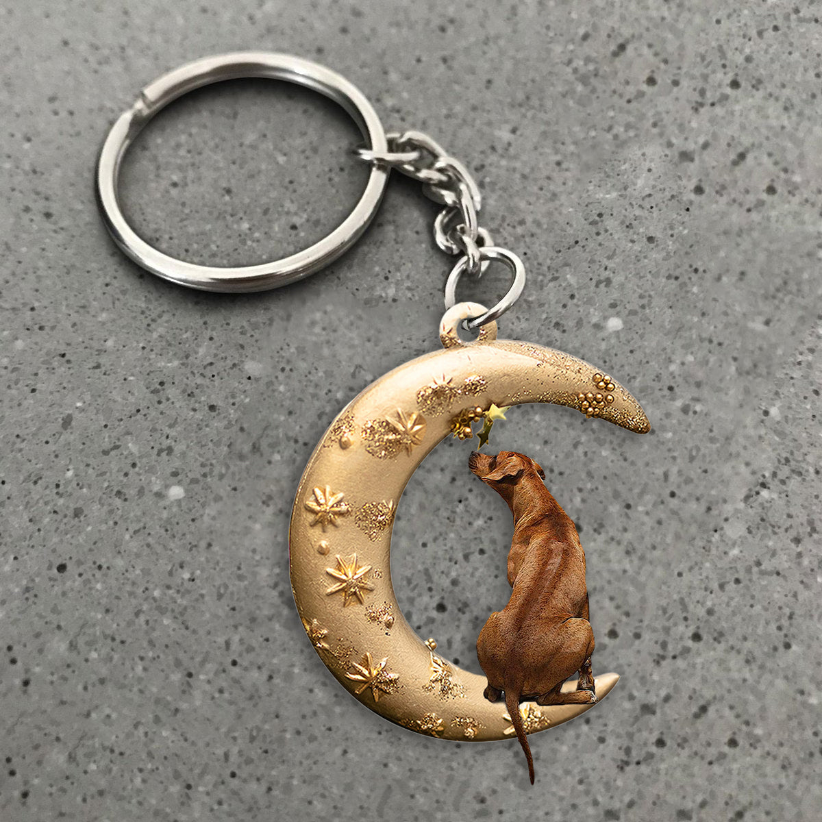 Rhodesian Ridgeback-Dog &amp; Moon Flat Acrylic Keychain