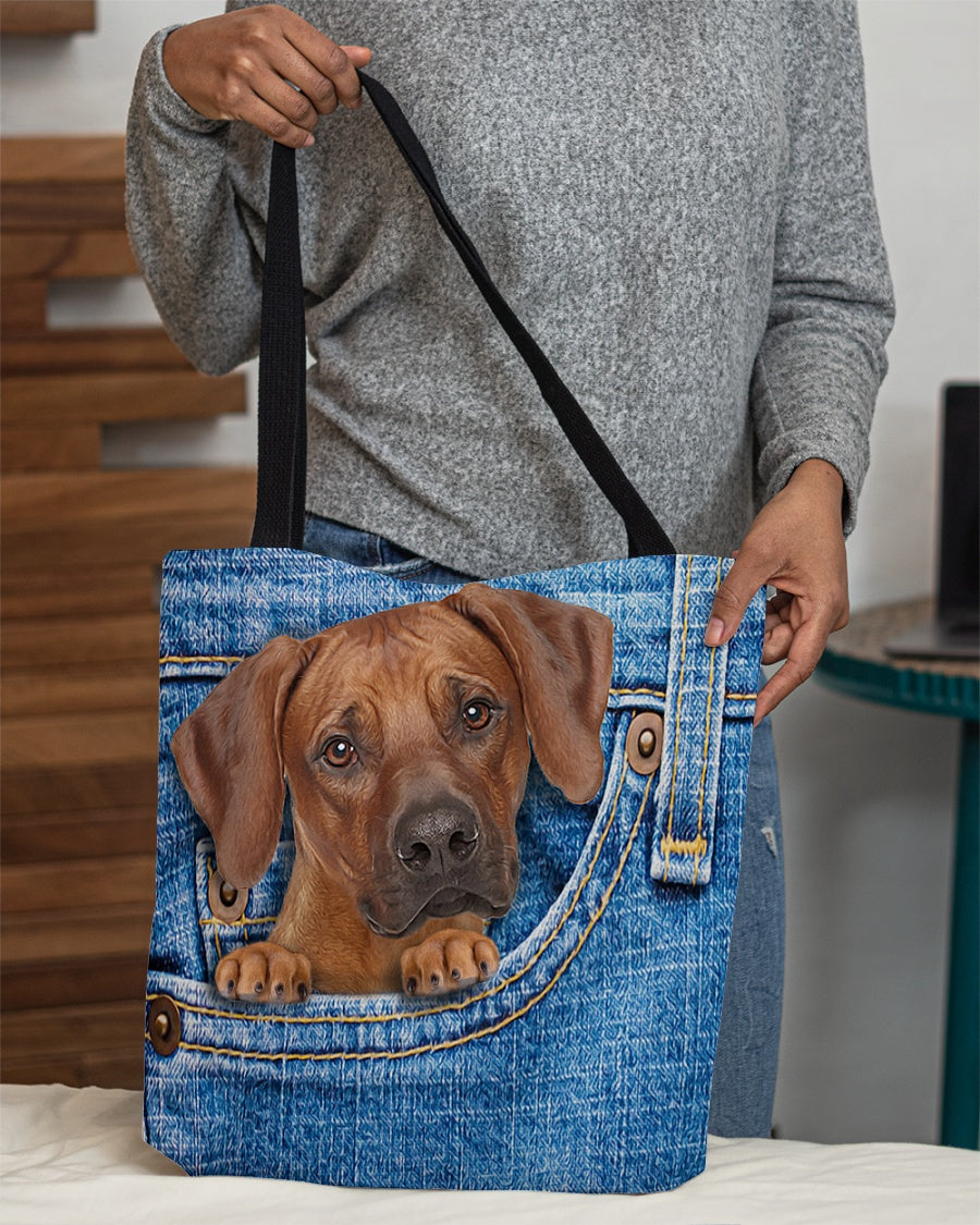 Rhodesian ridgeback-in pocket-Cloth Tote Bag