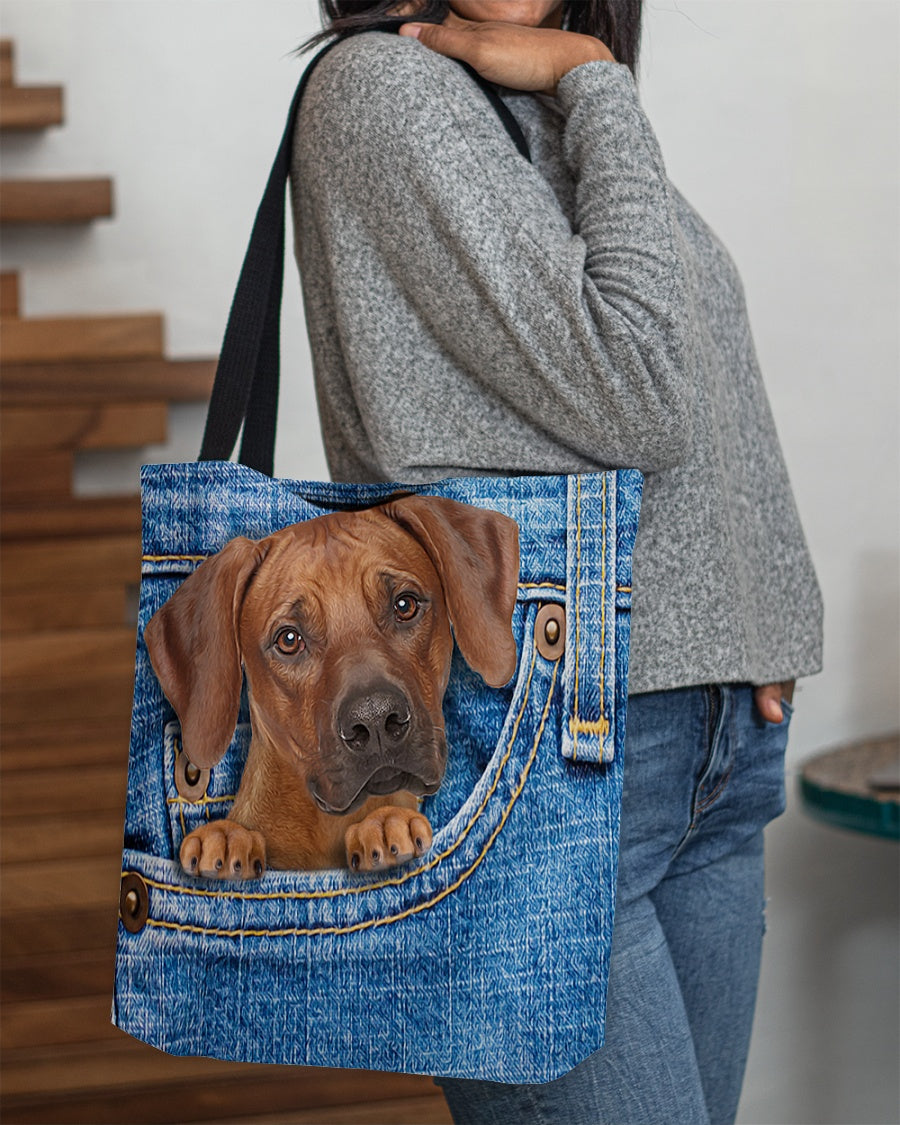 Rhodesian ridgeback-in pocket-Cloth Tote Bag
