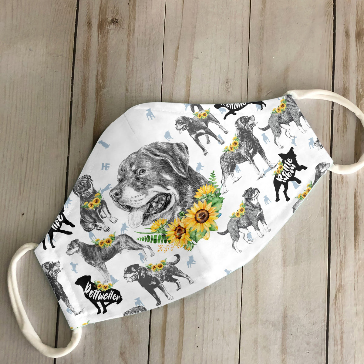 Rottweiler Sunflower EZ07 2606 Face Mask