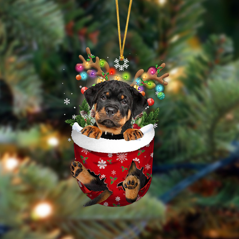 Rottweiler-In Christmas Pocket Two Sides Ornament
