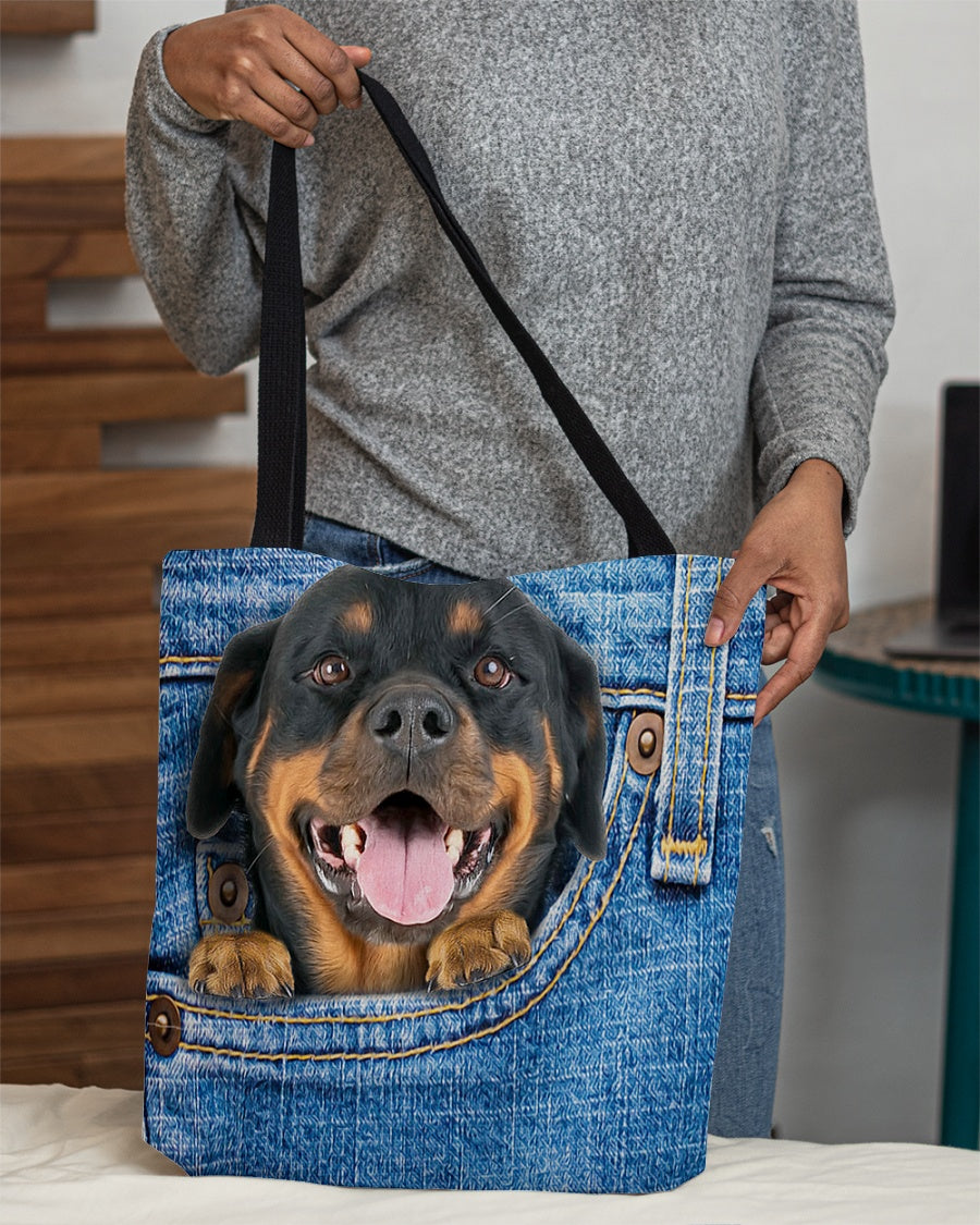 rottweiler1-in pocket-Cloth Tote Bag