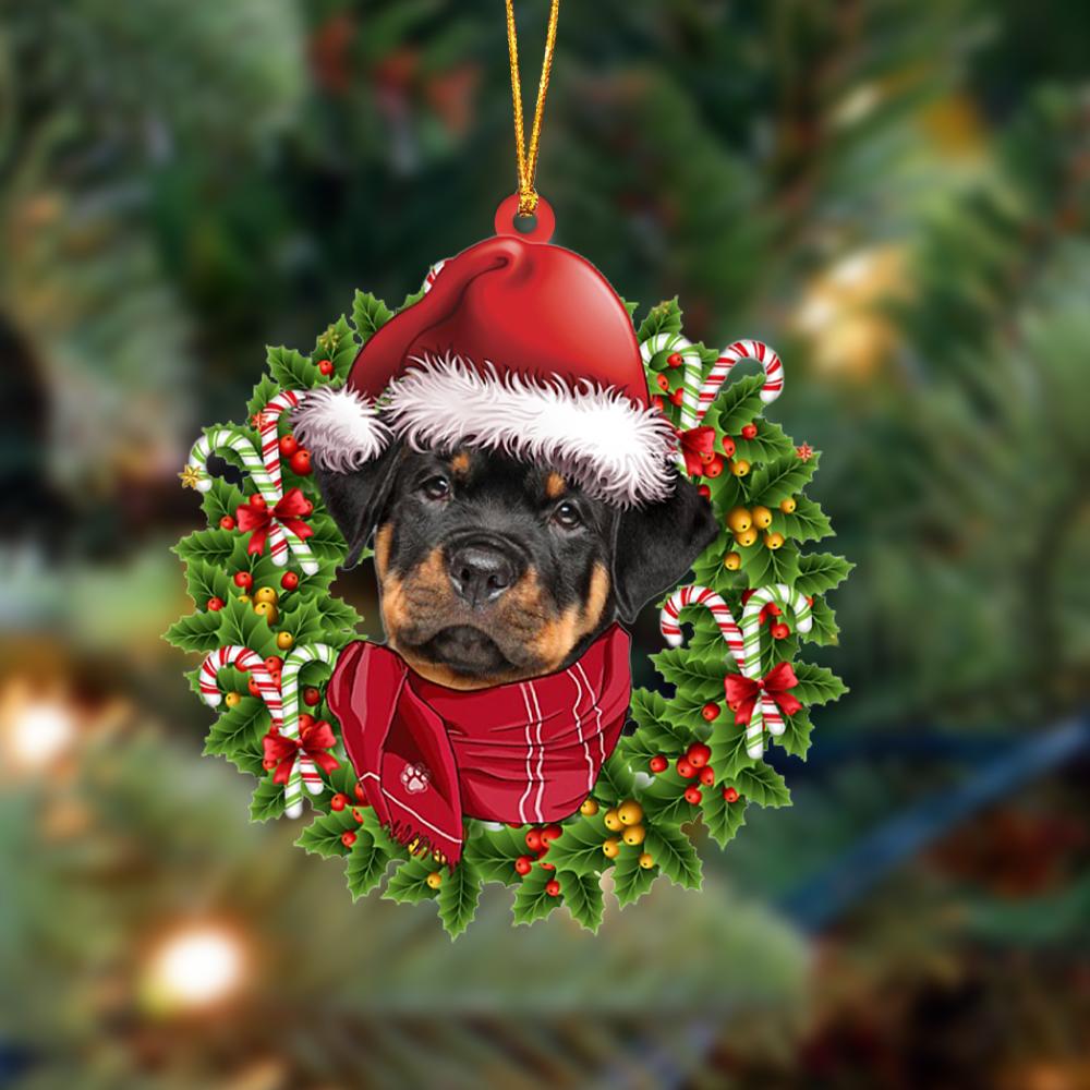 Rottweiler 1-Xmas Bandana Hanging Ornament