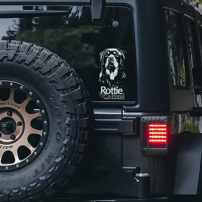 Rottweiler2 on Board-Car Window Sticker-Dog Sign Decal