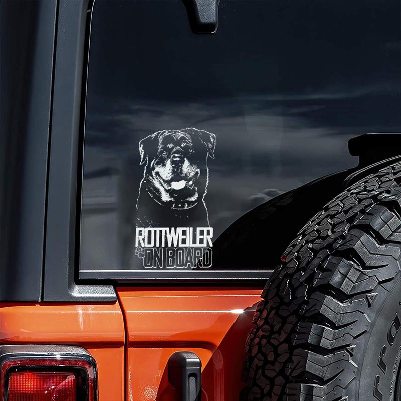 Rottweiler4 on Board-Car Window Sticker-Dog Sign Decal
